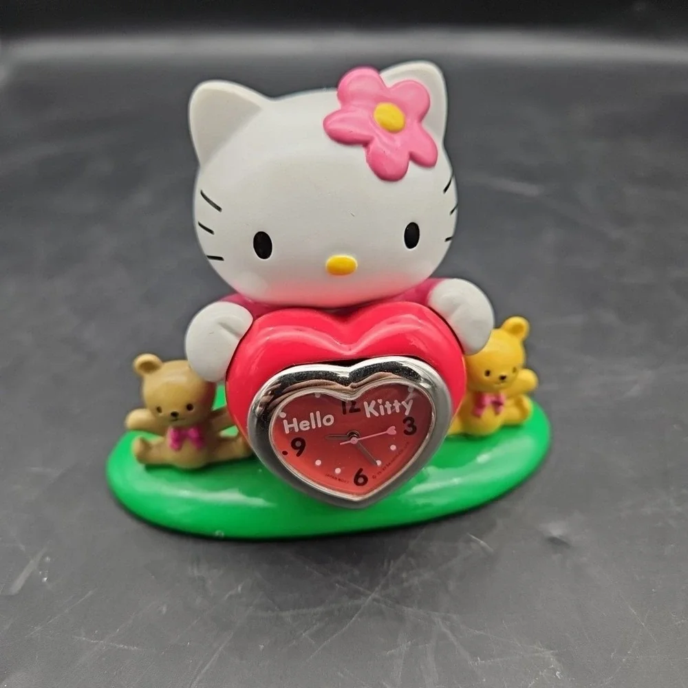 Vintage Rare Hello Kitty Heart Clock 2002 Sanrio Needs Work